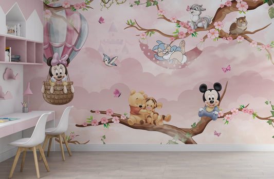 Minnie Mouse ve Winnie The Pooh Duvar Kağıdı