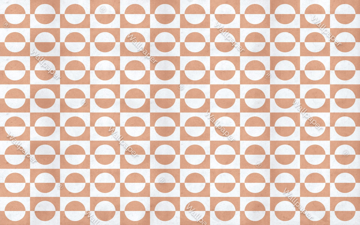 Geometrik Retro Kahverengi Renkte Duvar Kağıdı Poster
