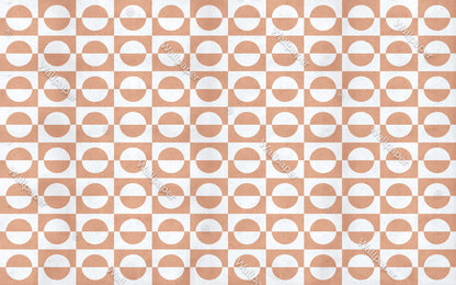 Kahverengi Tonlarda Geometrik Retro Duvar Kağıdı