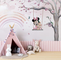 Gökkuşağı Salıncak&nbsp; Minnie Mouse Duvar Kağıdı Poster