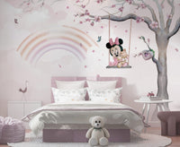 Gökkuşağı Salıncak&nbsp; Minnie Mouse Duvar Kağıdı Poster