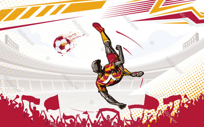 Futbolcu ve Toplar Kırmızı Duvar Kağıdı