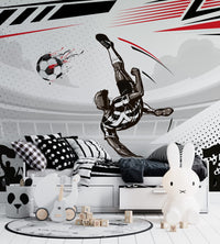 Siyah Futbolcu Toplar Duvar Kağıdı Poster