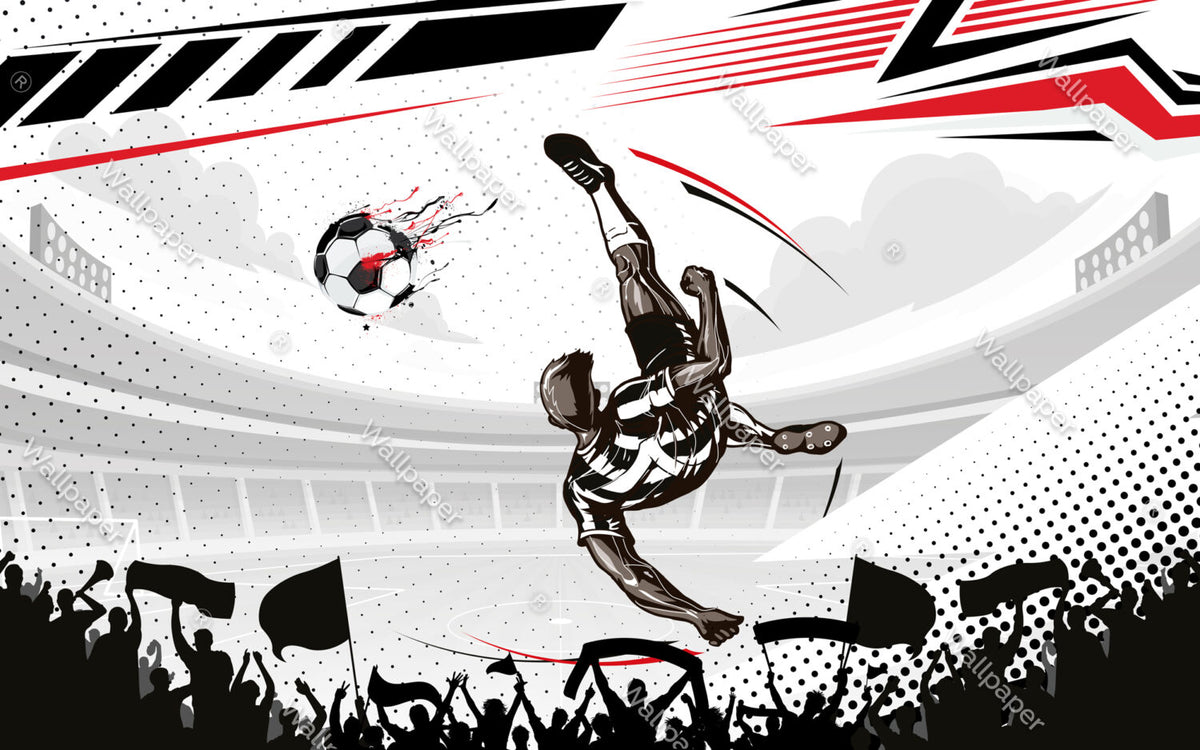 Siyah Futbolcu Toplar Duvar Kağıdı Poster