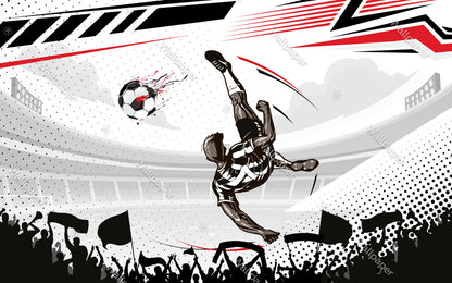 Futbolcu ve Toplar Siyah Duvar Kağıdı
