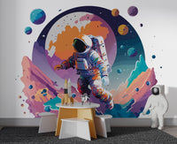 Astronot Ay Yürüyüşünde Duvar Kağıdı Poster