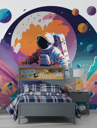 Astronot Ay Yürüyüşünde Duvar Kağıdı Poster