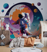 Astronot Ay Yürüyüşünde Duvar Kağıdı Poster