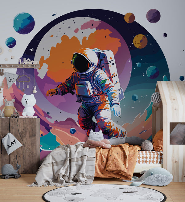 Astronot Ay Yürüyüşünde Duvar Kağıdı Poster
