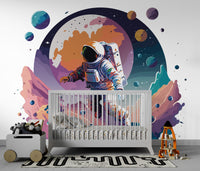 Astronot Ay Yürüyüşünde Duvar Kağıdı Poster