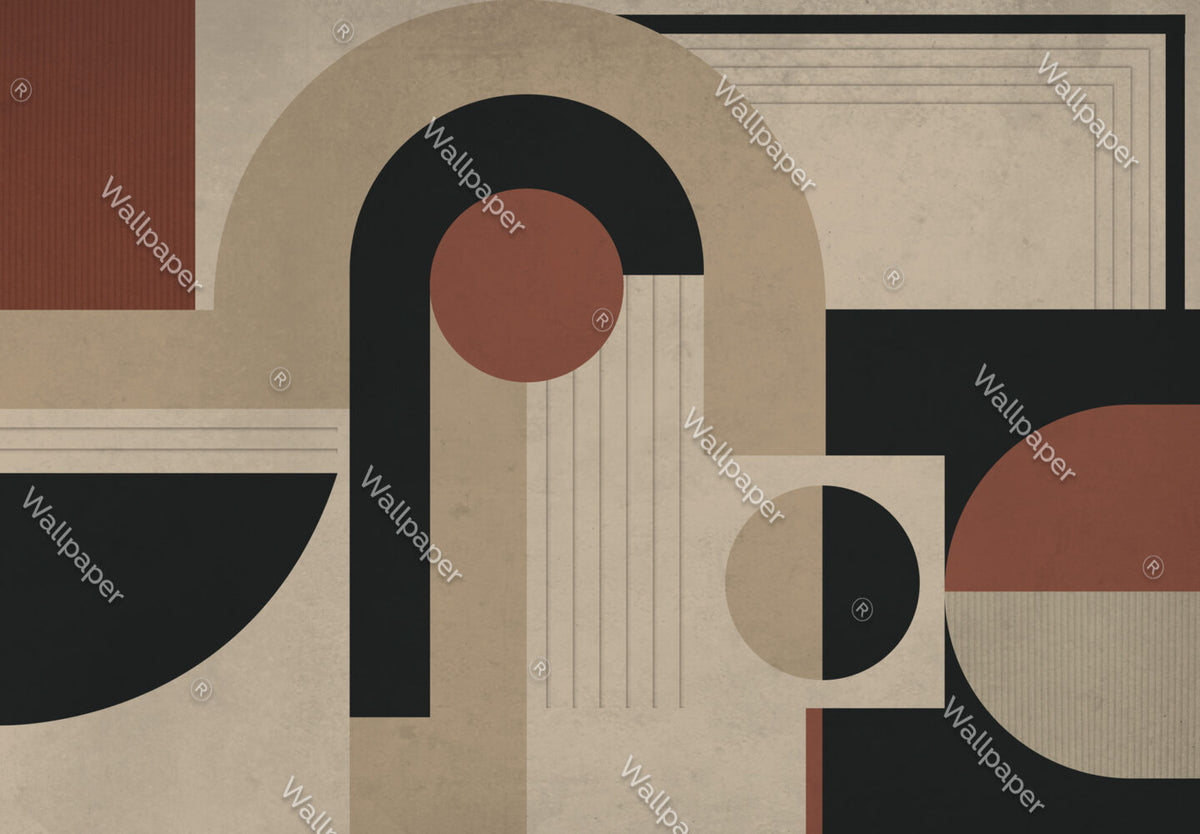 Tarz Bej Kahve Boho Geometrik Duvar Kağıdı Poster