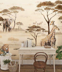Safari Hayvanları Afrika da Duvar Kağıdı Poster