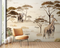 Safari Hayvanları Afrika da Duvar Kağıdı Poster