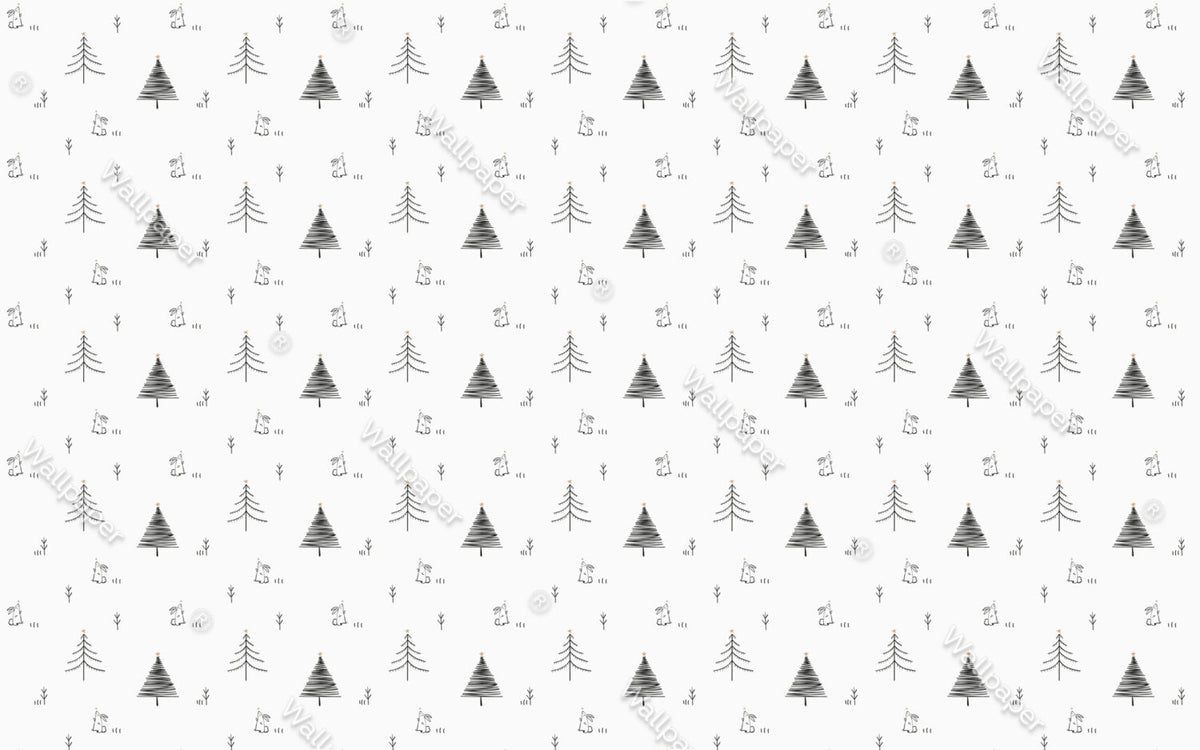 Ağaçları Tavşan Minimalist Çam Duvar Kağıdı Poster