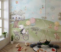 Panda Balon Satan Duvar Kağıdı Poster