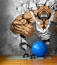 İçin Köpek Desenli 3D Spor Salonları Duvar Kağıdı Poster