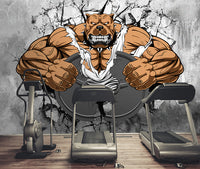 İçin Köpek Desenli 3D Spor Salonları Duvar Kağıdı Poster