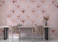 Modern Desen Pembe Geometrik Duvar Kağıdı Poster