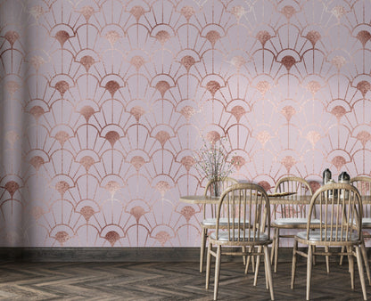 Pembe Geometrik Modern Desen Duvar Kağıdı | Duvar Kağıdı Marketi