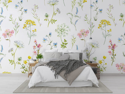 Soft Çiçek Deseni Duvar Kağıdı