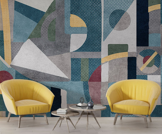 Dokulu Geometrik Desenler Modern Duvar Kağıdı | Duvar Kağıdı Marketi