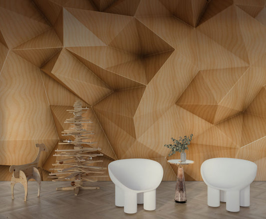 3D Görünümlü Ahşap Deseni Duvar Kağıdı | Duvar Kağıdı Marketi