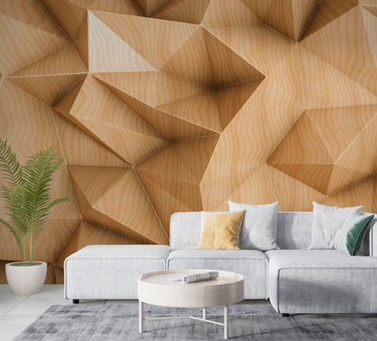 3D Görünümlü Ahşap Deseni Duvar Kağıdı | Duvar Kağıdı Marketi