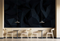 Siyah Modern 3D Kabartmalı Duvar Kağıdı Poster