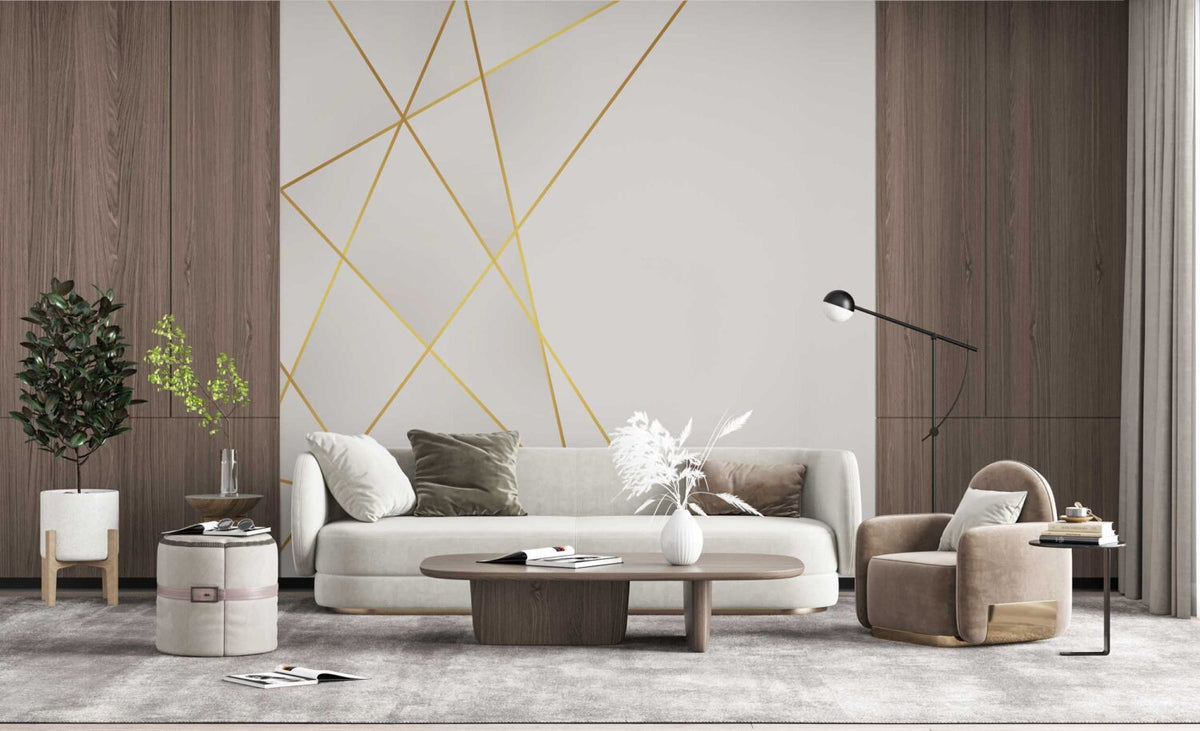 Gold Çizgili Duvar Kağıdı Poster