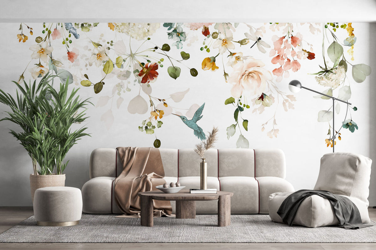 Yapraklar Soft Çicek Duvar Kağıdı Poster