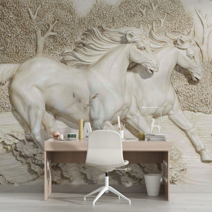 At Desenli 3D Duvar Kağıdı