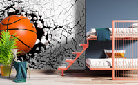 Patlayan Duvar Basketbol Topu Duvar Kağıdı Poster