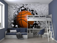 Patlayan Duvar Basketbol Topu Duvar Kağıdı Poster