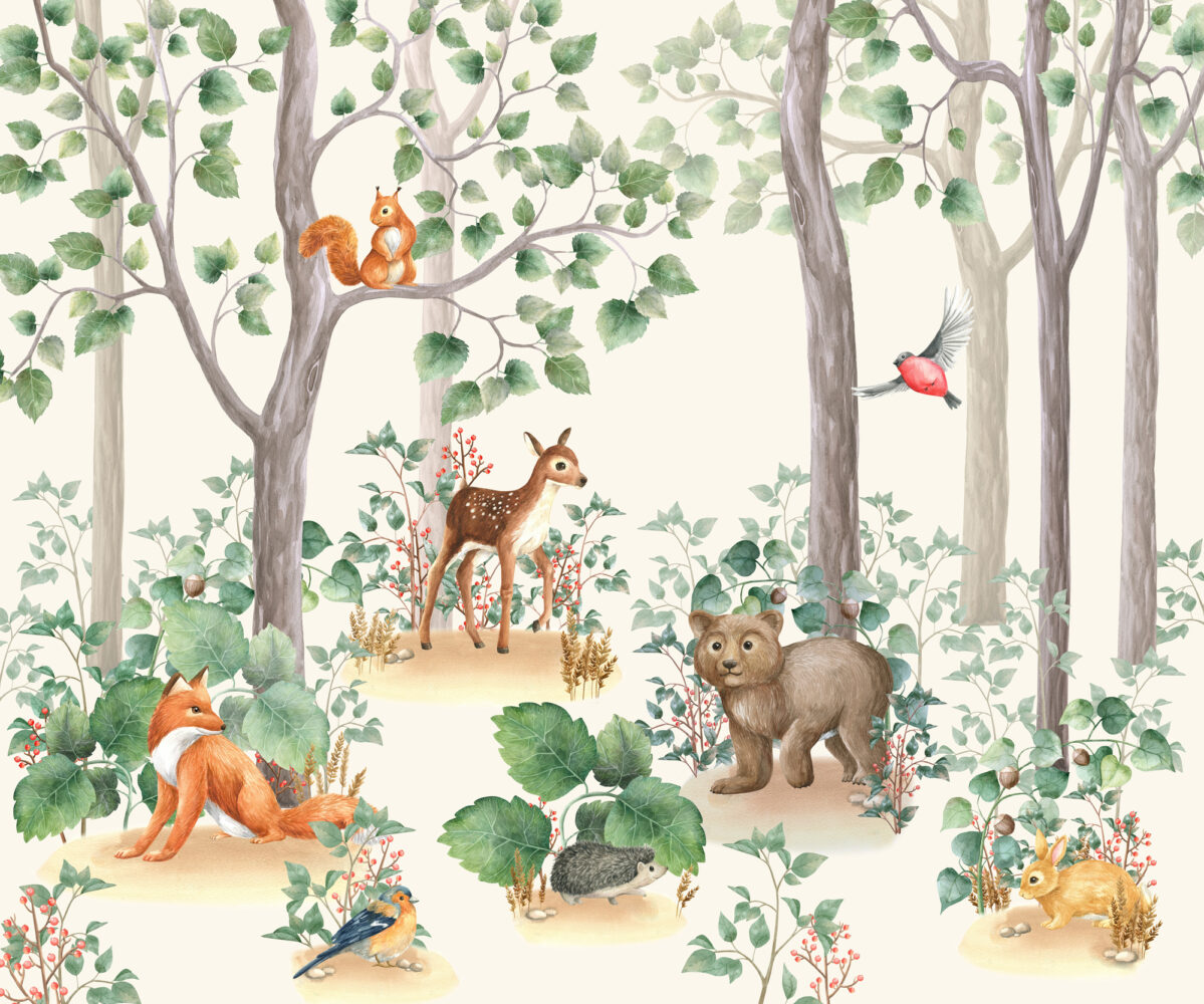 Hayvanları Bambi Sevimli Orman Duvar Kağıdı Poster