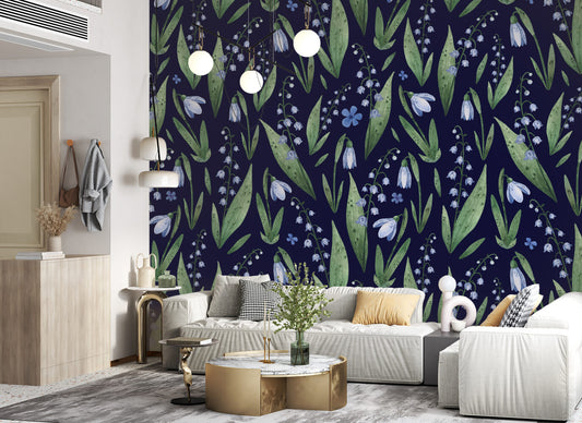 Kardelen Çiçekleri Minimalist Duvar Kağıdı