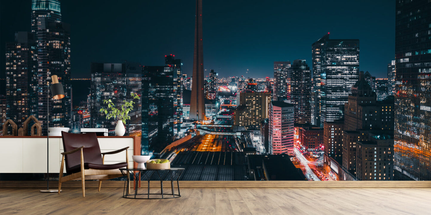 Gece Şehir Manzarası Toronto Duvar Kağıdı
