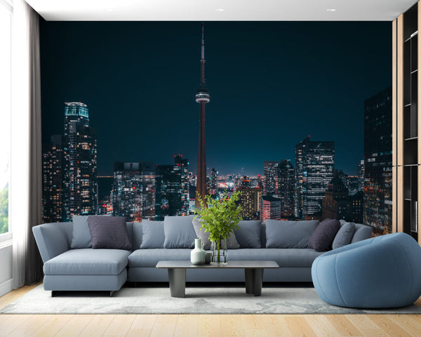 Manzarası Toronto Gece Şehir Duvar Kağıdı Poster