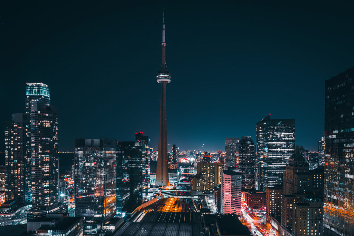 Manzarası Toronto Gece Şehir Duvar Kağıdı Poster