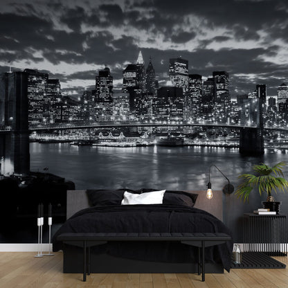 Gece Manzarasında Brooklyn Köprüsü Duvar Kağıdı
