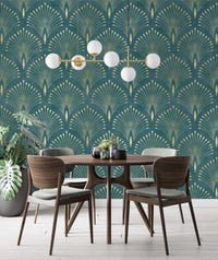 Kafes Desen Yeşil Geometrik Duvar Kağıdı Poster