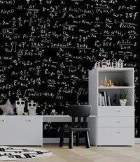 Matematik Formülleri Kara Tahtada Duvar Kağıdı Poster