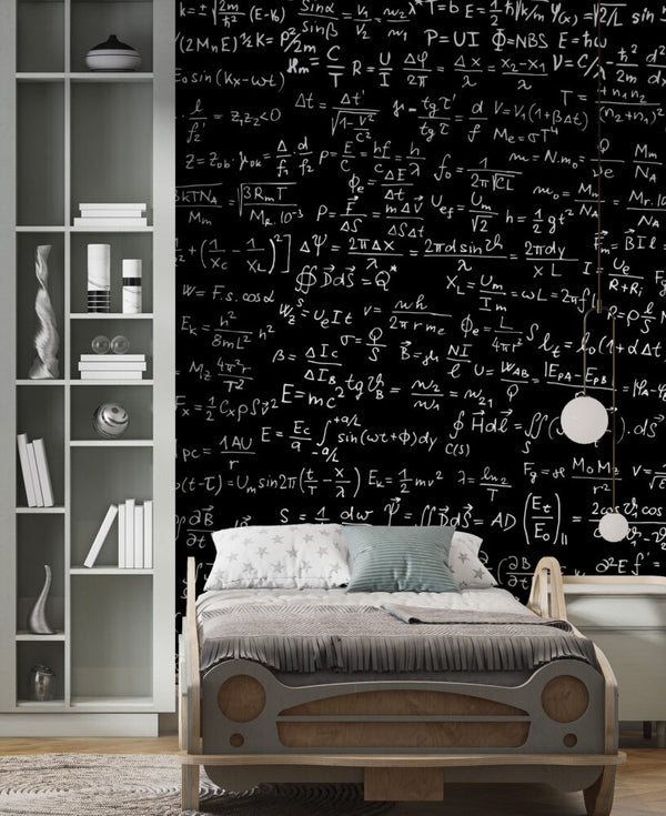 Matematik Formülleri Kara Tahtada Duvar Kağıdı Poster