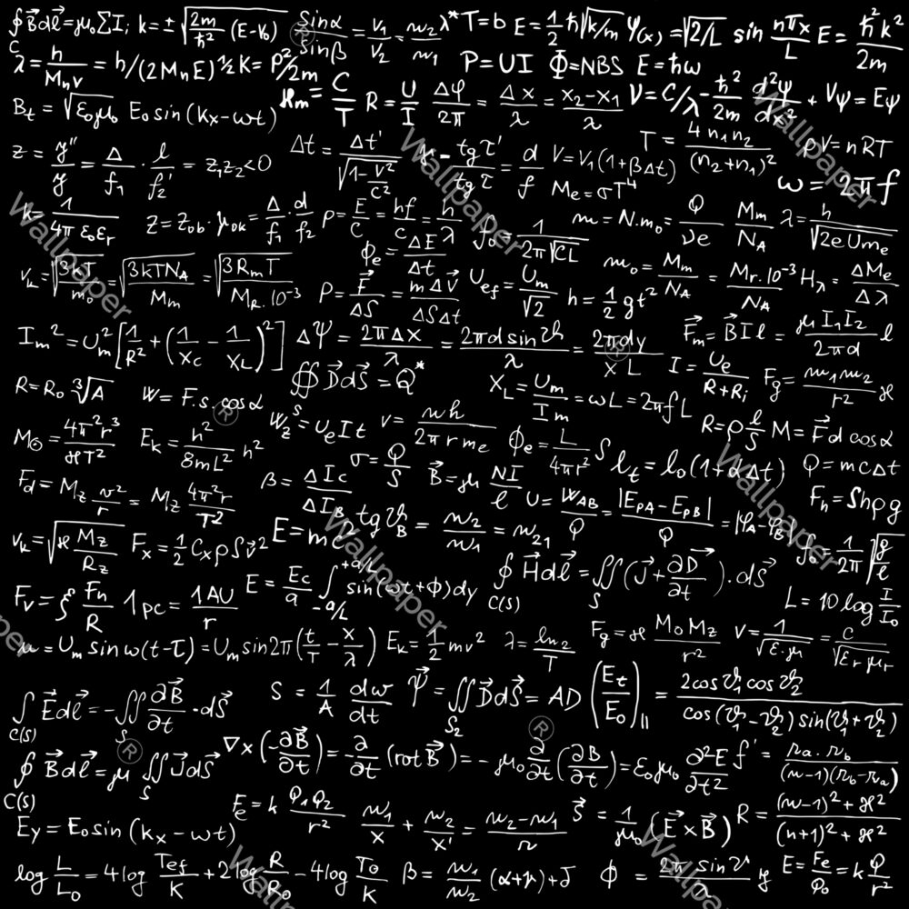 Matematik Formülleri Kara Tahtada Duvar Kağıdı Poster