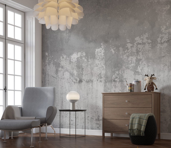 Görünümünde Eskitme Brüt Beton Duvar Kağıdı Poster