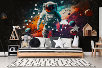 Astronot Uzay Boşluğunda Duvar Kağıdı Poster