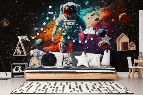Astronot Uzay Boşluğunda Duvar Kağıdı Poster