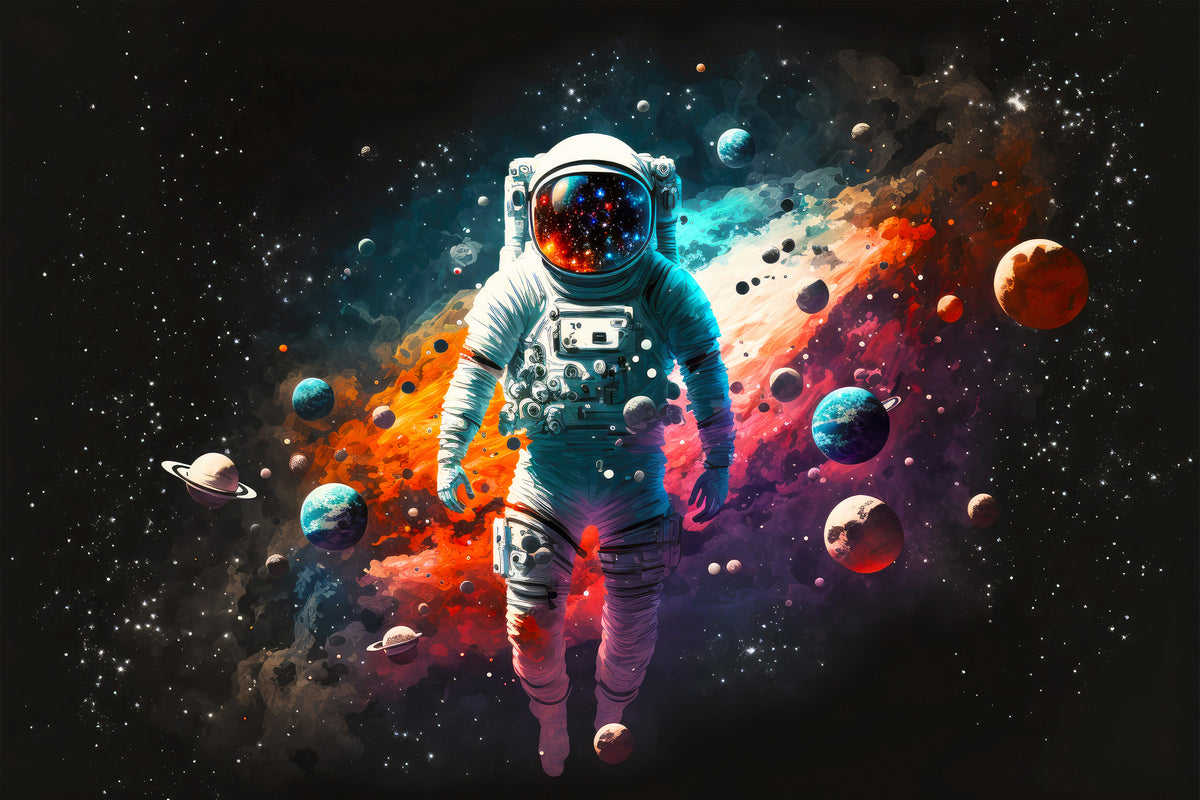 Astronot Uzay Boşluğunda Duvar Kağıdı Poster