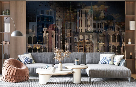 3D Kule ve Bina Resimli Duvar Kağıdı | Duvar Kağıdı Marketi