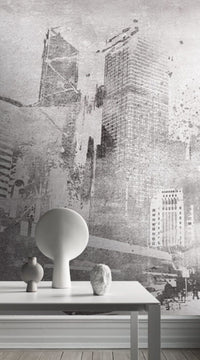 Desenli Şehir Manzara Resimli 3D Eskitme Duvar Kağıdı Poster