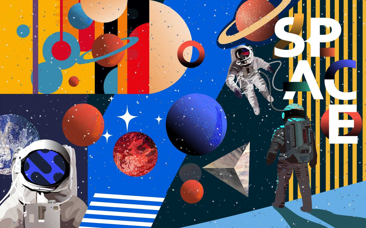 Astronot Gezegenli Duvar Kağıdı Poster